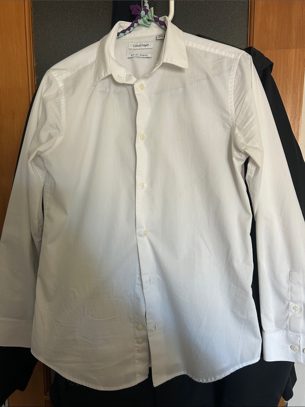 Calvin Klein boy’s White Long-Sleeve Dress Shirt
